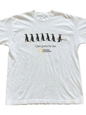White National Geographic Penguin Row Graphic Tee